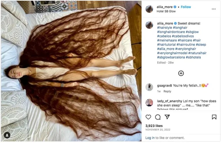 With 90-inches of flowing brown locks, this real life Rapunzel has hair brushing the ground behind her