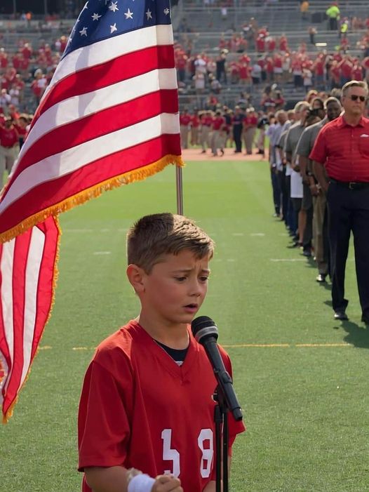 (VIDEO)Emotional Impact: 10-Year-Old Wows with National Anthem, Brings Tears to Grown Men”