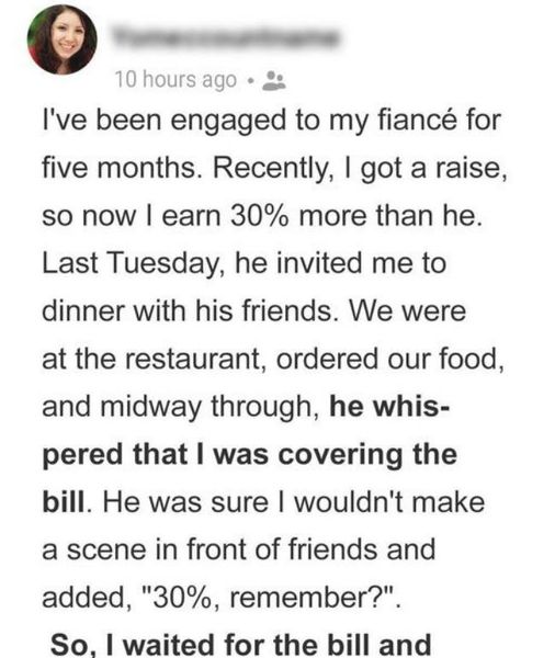 WOMAN SNEAKS OUT FROM THE RESTAURANT, WHEN HER FIANCE DEMANDED HER TO PAY THE RESTAURANT BILL