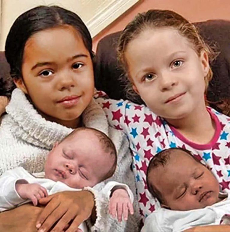A family gifted with rare black-and-white twins gets the same blessing 7 years later