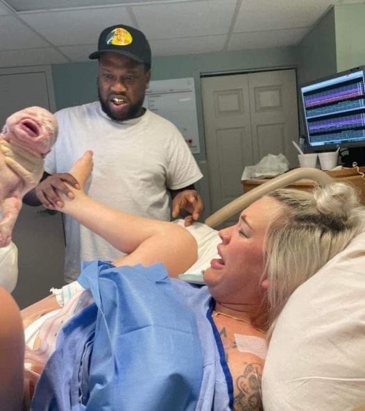 The father’s humorous reaction to his partner’s birth has gone viral.