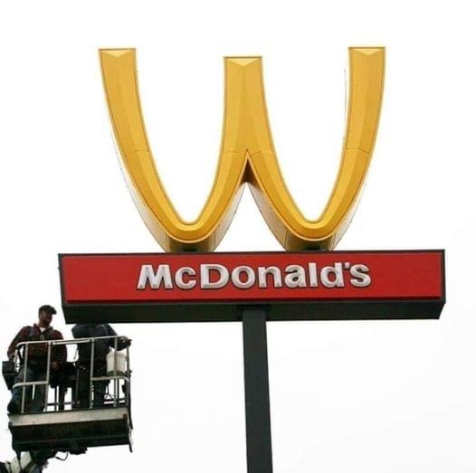 McDonald’s has turned its golden arches upside down to make a distinctive statement.