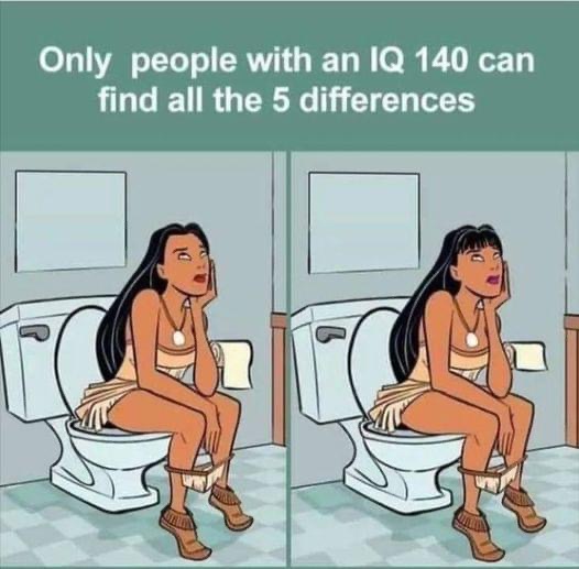 Challenge: Only individuals with a 140 IQ can spot all 5 differences!